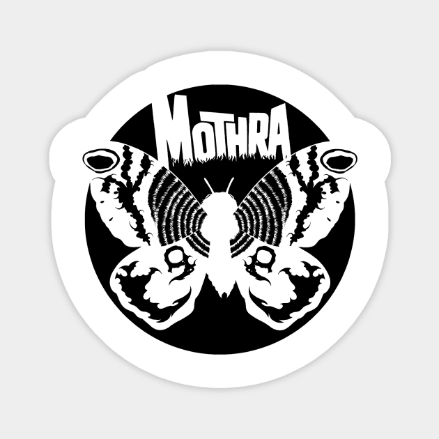 Mothra Circle (Black) Sticker by Nerdology